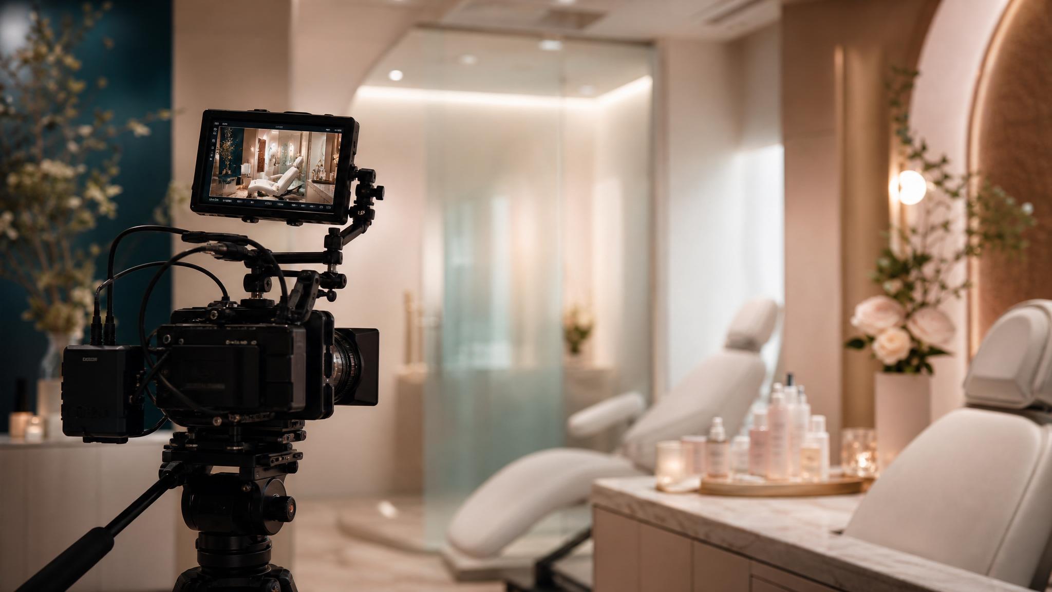 Camera equipment in a refined medical aesthetics production setting